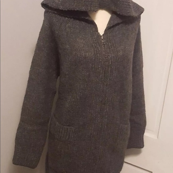 ZARA NEW GRAY KNIT LONG SWEATER HOODED SMALL MED🎀 - Picture 4 of 8